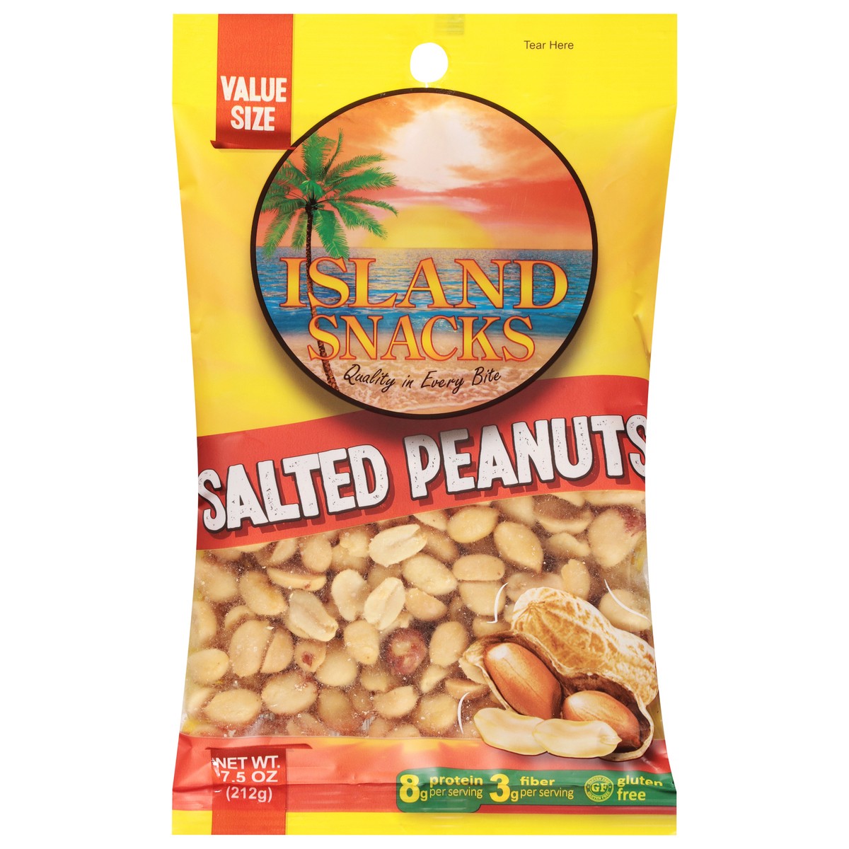 slide 1 of 13, Island Snacks Salted Peanuts Value Size 7.5 oz, 7.5 oz