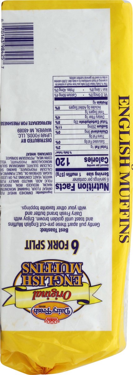 slide 8 of 12, Dairy Fresh Original English Muffins 6 ea, 6 ct