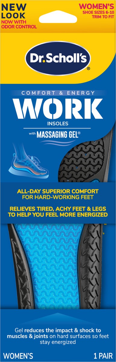 slide 2 of 2, Dr. Scholl's Work All-Day Superior Comfort Insoles (with) Massaging Gel, Women, 1 Pair, Trim to Fit, 1 ct