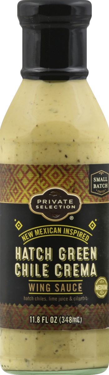 slide 2 of 2, Private Selection Hatch Green Chile Crema Medium Wing Sauce, 11.8 fl oz