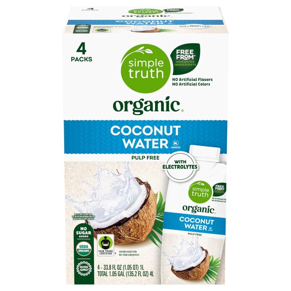 slide 3 of 4, Simple Truth Organic Coconut Water, 4 ct; 33.8 fl oz
