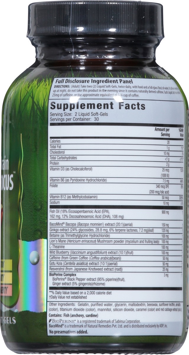 slide 10 of 14, Irwin Naturals All-Day Focus Healthy Brain 60 Liquid Soft-Gels, 60 ct