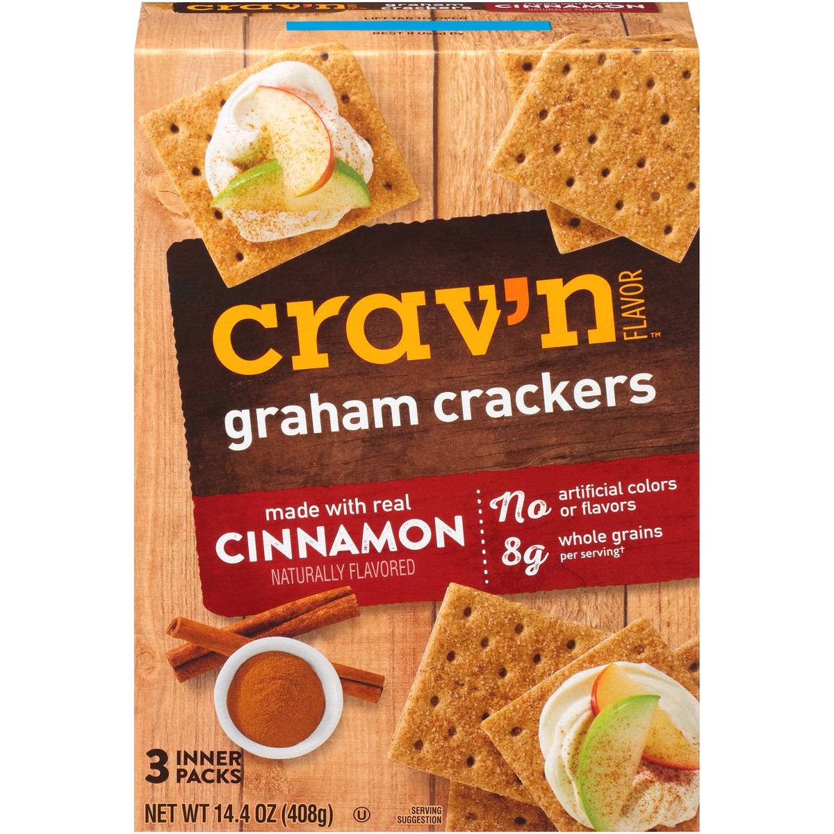 slide 1 of 1, Crav'n Flavor Cinnamon Graham Crackers, 14.4 oz