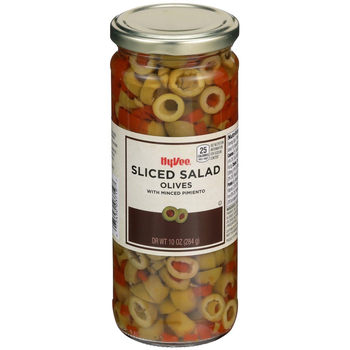 slide 1 of 1, Hy-vee Sliced Salad Olives With Minced Pimiento, 10 oz