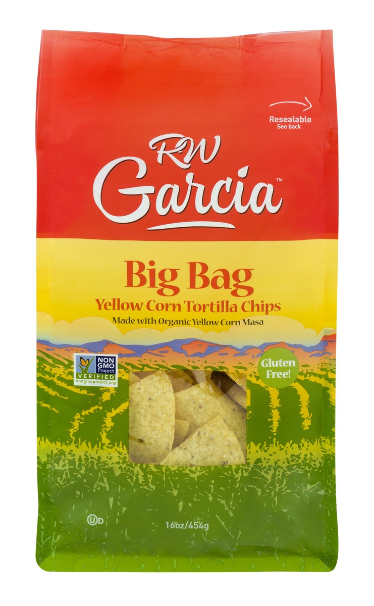 slide 1 of 1, RW Garcia Organic Yellow Corn Chips, 16 oz