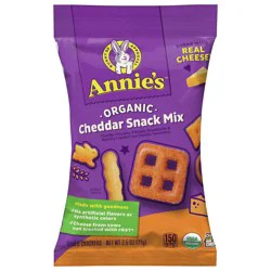 Annie's Organic Cheddar Snack Mix With Assorted Crackers and Pretzels, 2.5 oz Bag