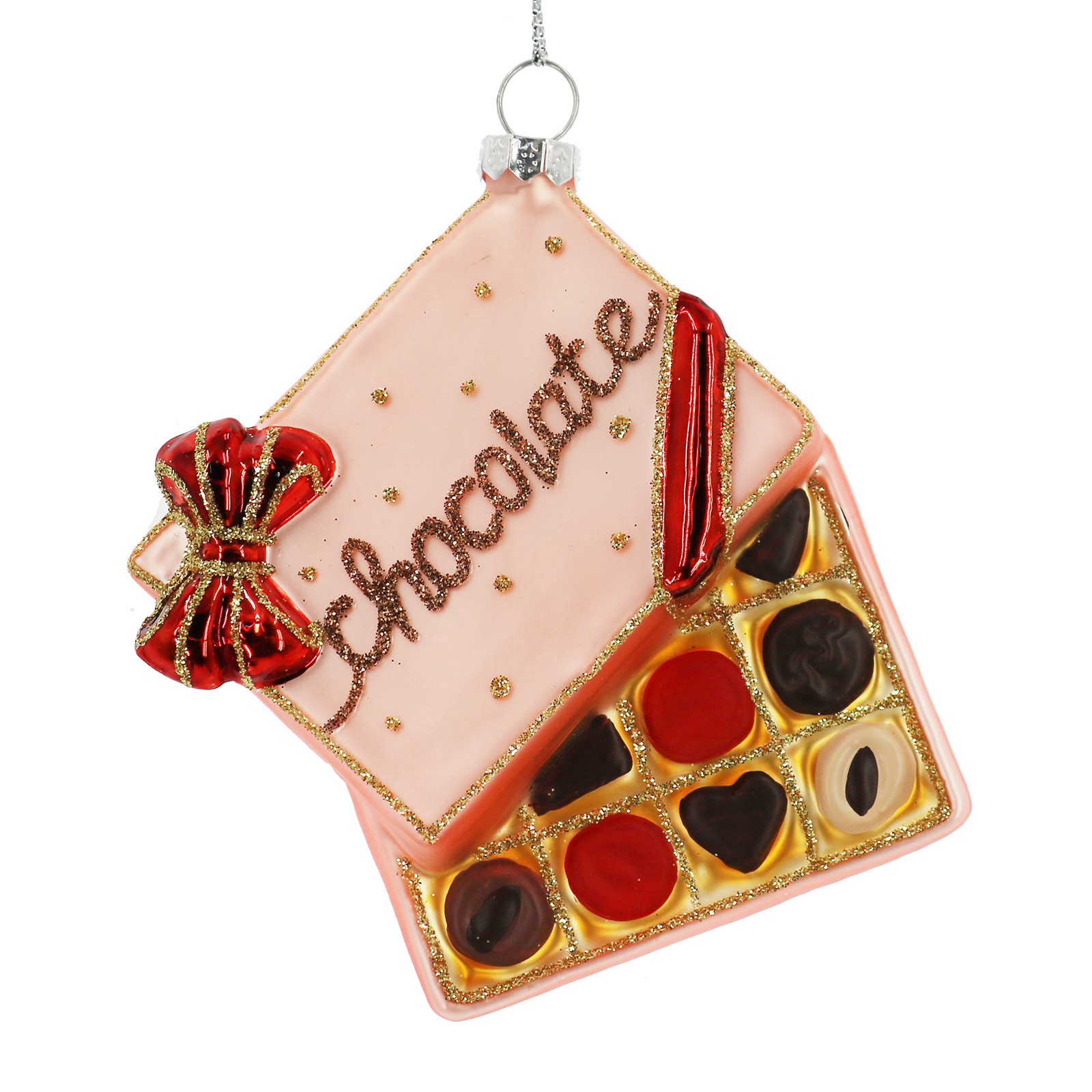 slide 4 of 4, 4.25" Box Of Chocolates Glass Ornament By Ashland, 4.25 in