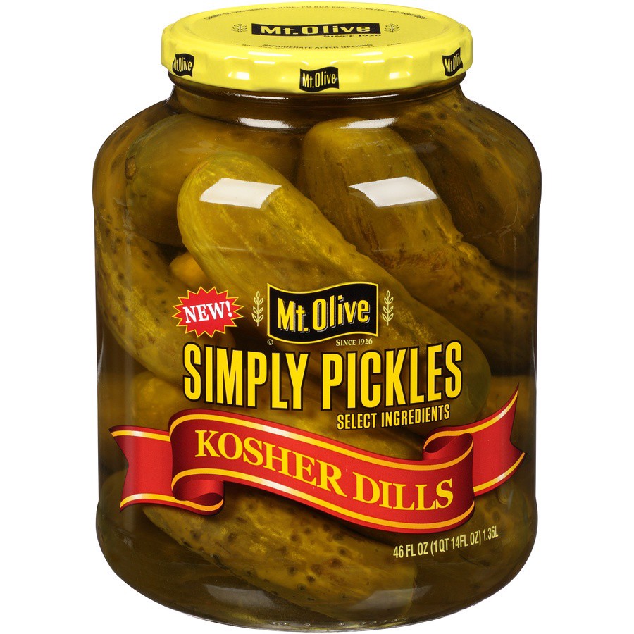 slide 1 of 6, Mt. Olive Kosher Dills with Sea Salt, 46 oz