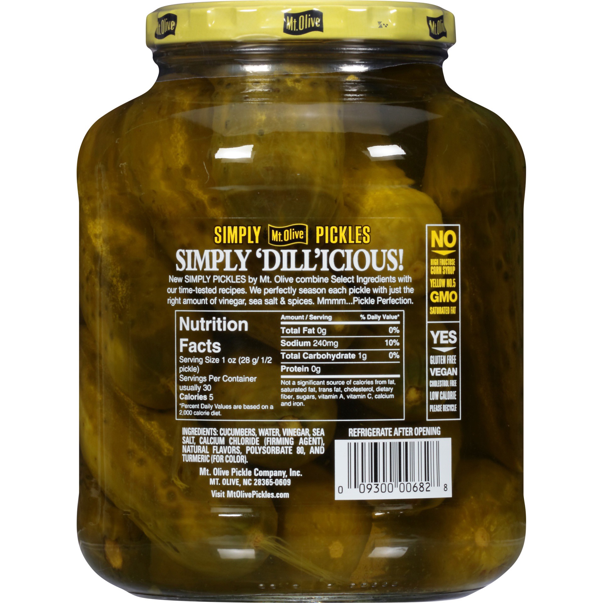 slide 3 of 6, Mt. Olive Kosher Dills with Sea Salt, 46 oz