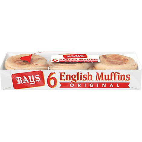 slide 1 of 1, Bays Original English Muffins - 6 Count, 6 ct