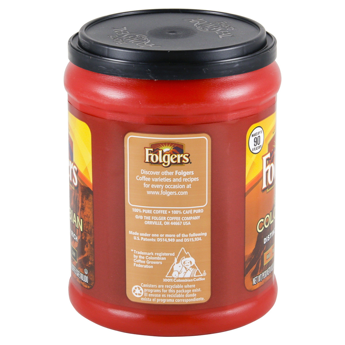 slide 4 of 4, Folgers 100% Colombian Medium Dark Roast Ground Coffee, 10 oz