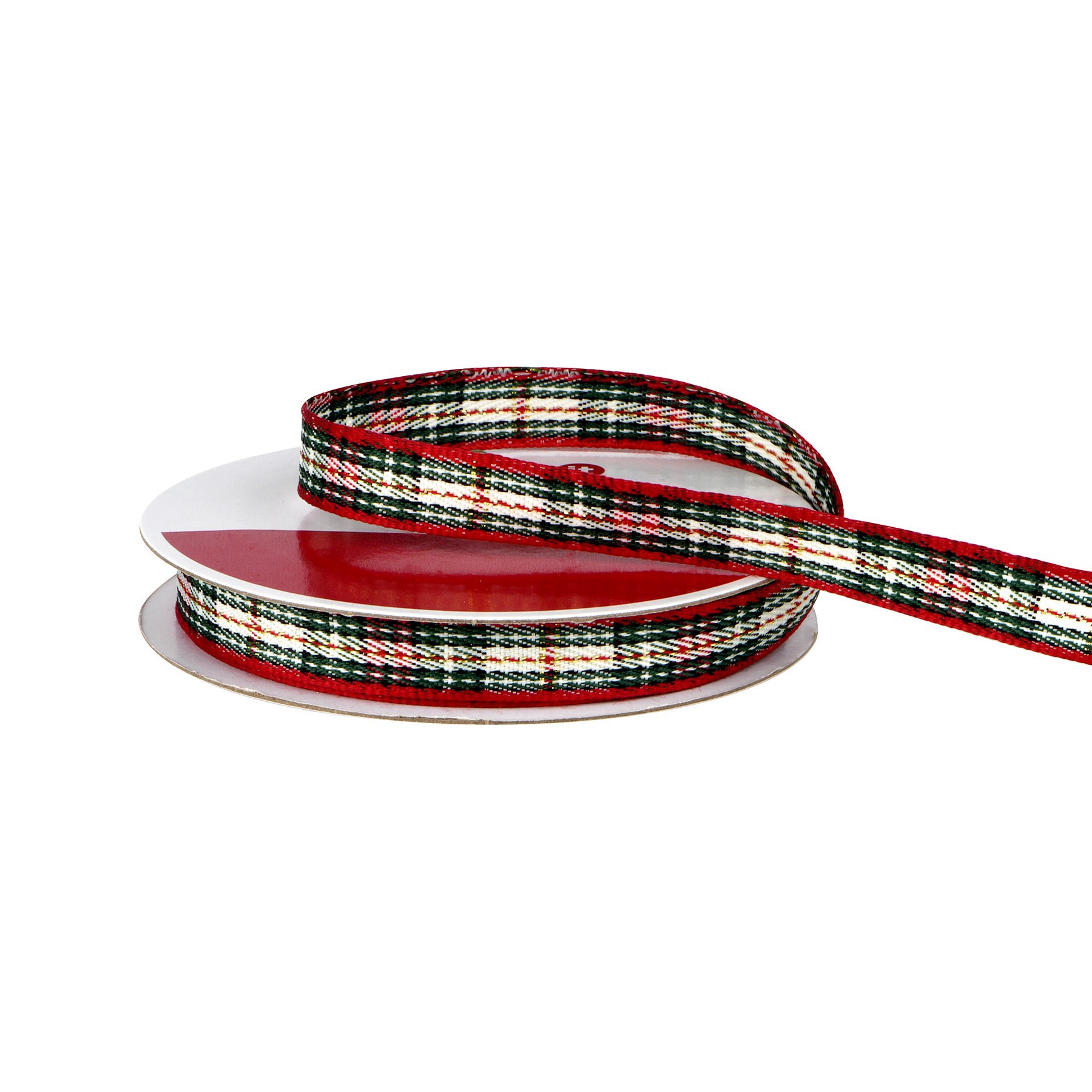 slide 3 of 3, 3/8" X 12ft. Green Plaid Ribbon By Celebrate It Christmas, 3/8 in x 12 ft
