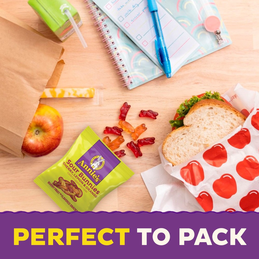 slide 6 of 6, Annie's Sour Bunnies Value Pack Fruit Flavored Snacks, 22 ct / 0.7 oz