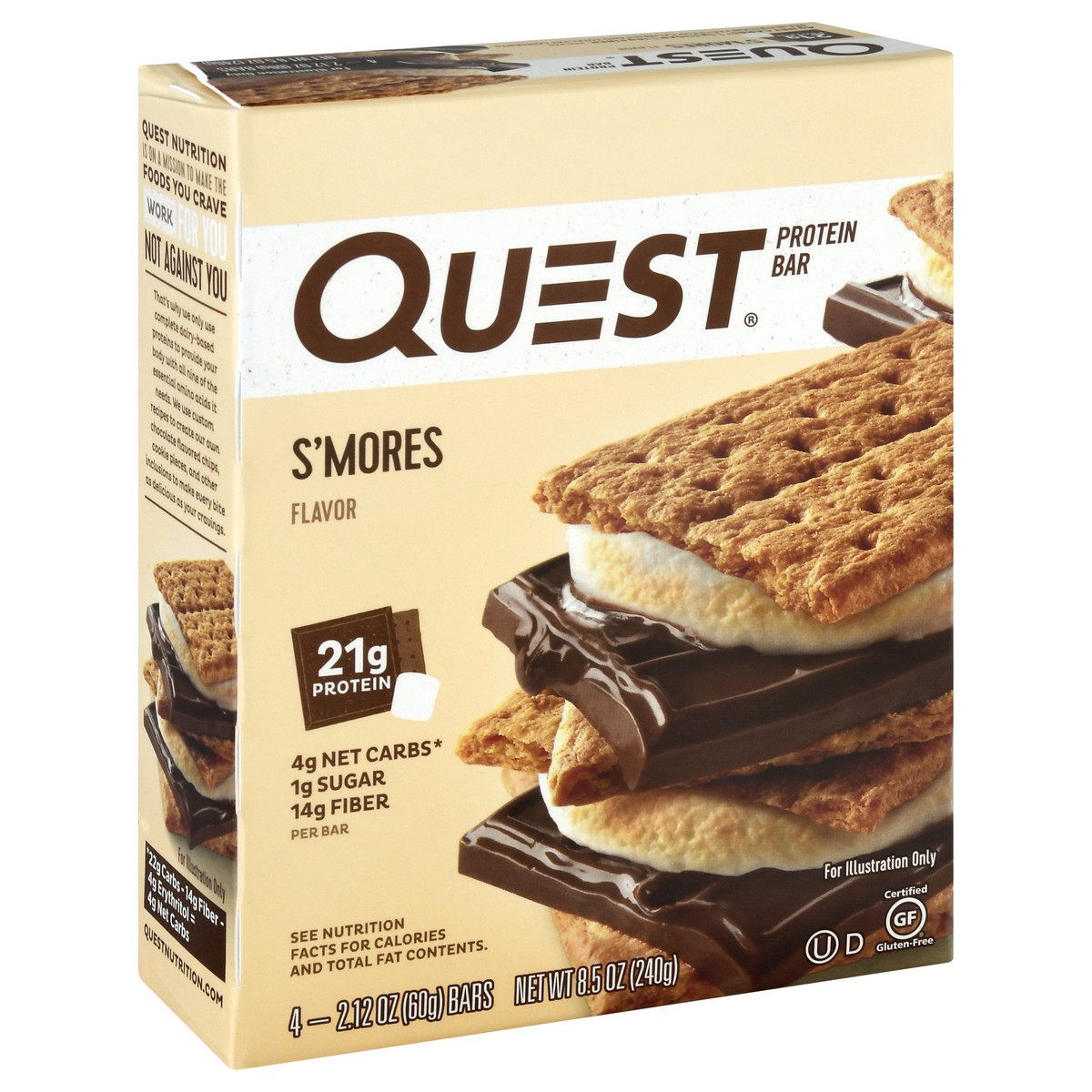 slide 6 of 9, Quest Protein Bar, S'mores Flavor, 4 ct