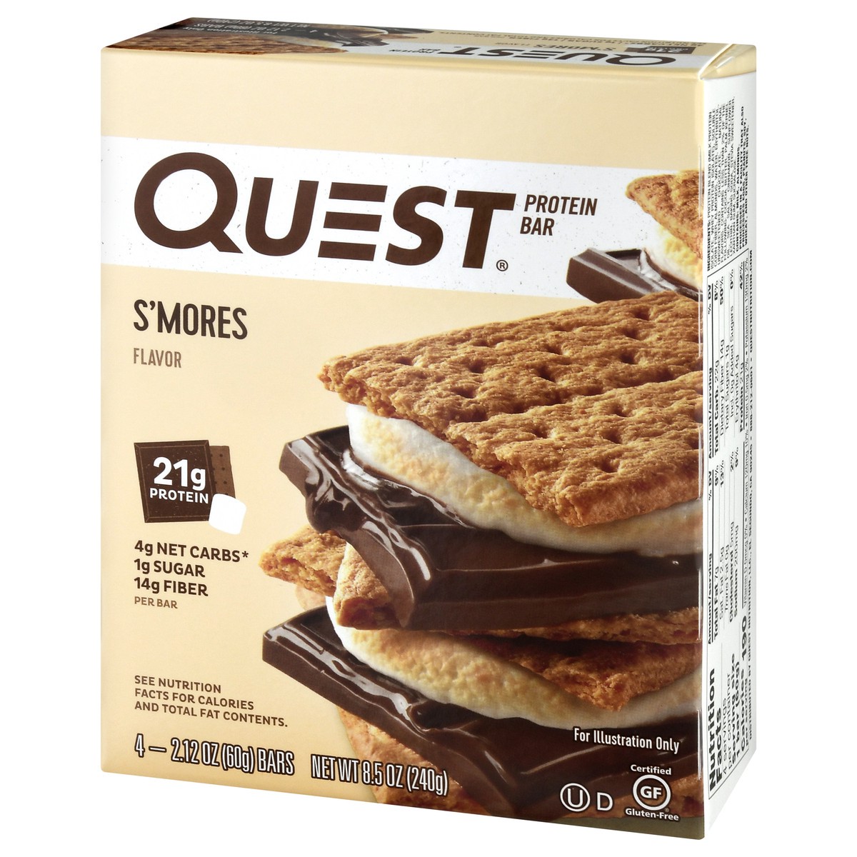 slide 7 of 9, Quest Protein Bar, S'mores Flavor, 4 ct