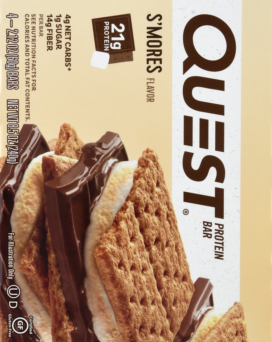 slide 2 of 9, Quest Protein Bar, S'mores Flavor, 4 ct