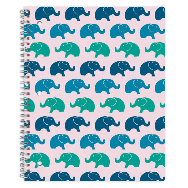 slide 1 of 1, Office Depot Brand Fashion Notebook, 8-1/2'' X 10-1/2'', College Ruled, 160 Pages (80 Sheets), Elephant, 80 ct