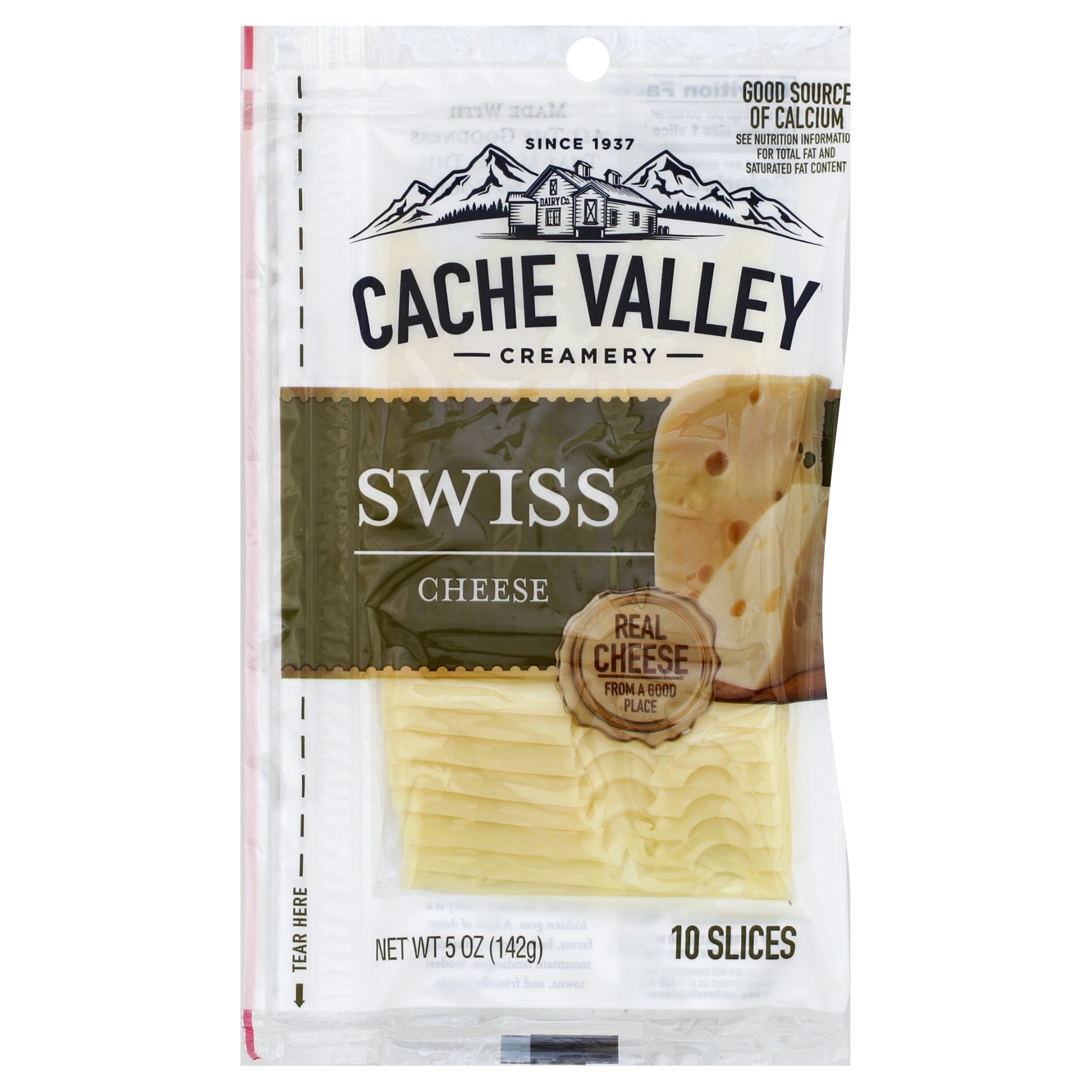 slide 1 of 1, Cache Valley Naturally Sliced Swiss Cheese, 5 oz