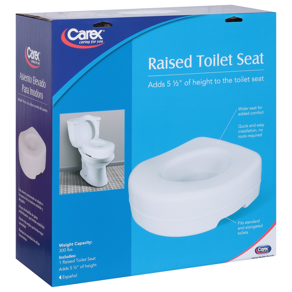 slide 2 of 9, Carex Raised Toliet Seat, 1 ct