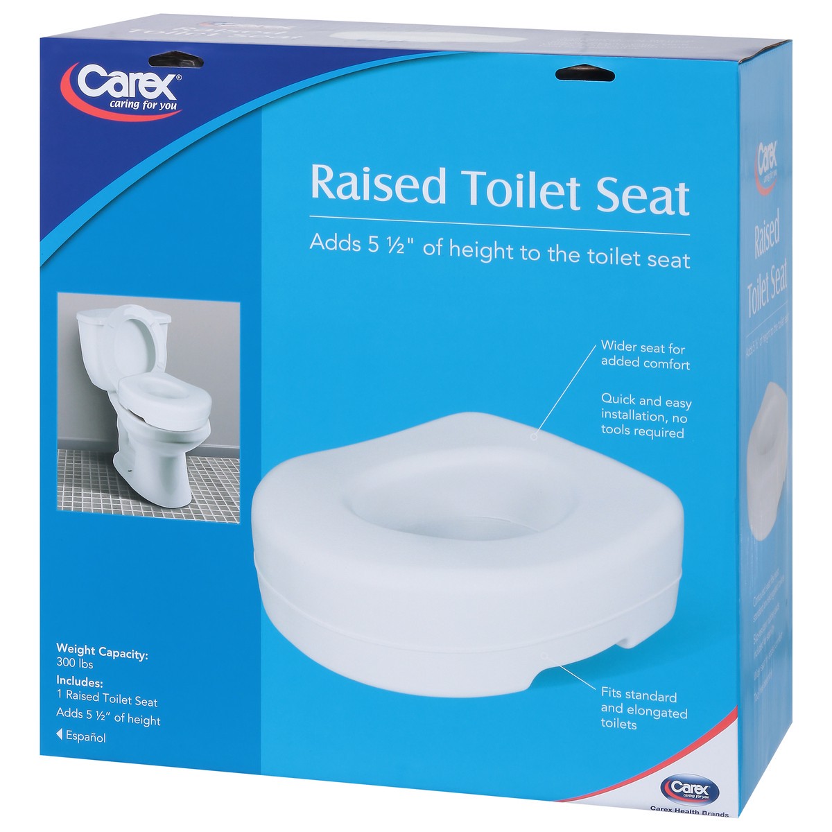 slide 4 of 9, Carex Raised Toliet Seat, 1 ct