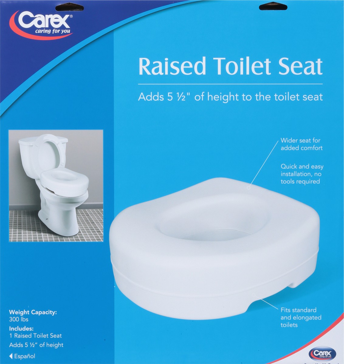 slide 9 of 9, Carex Raised Toliet Seat, 1 ct