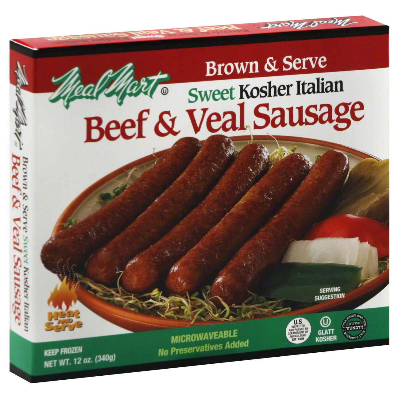 slide 1 of 4, Mon Cuisine Meal Mart Sausage Beef And Veal - 12 Oz, 12 oz