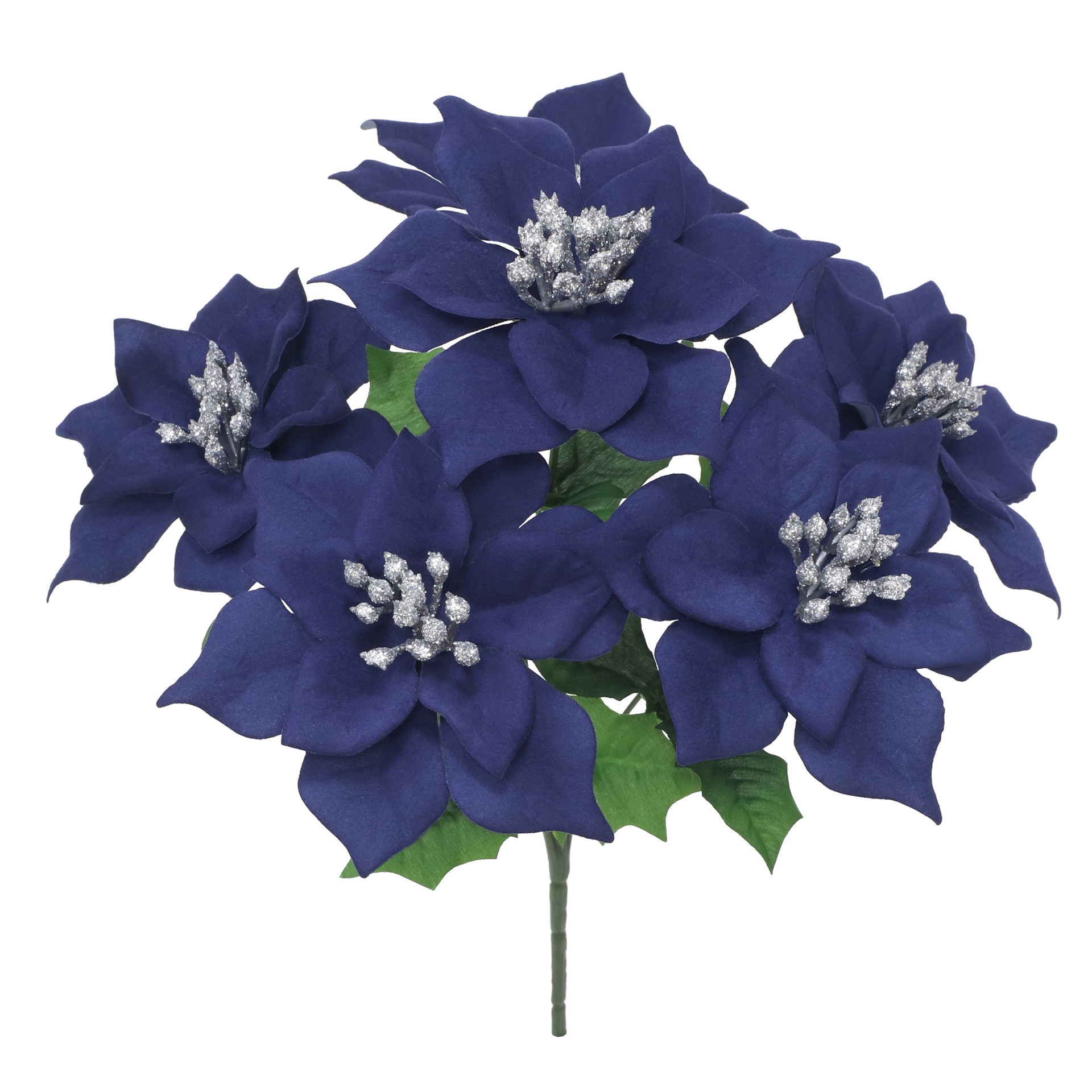 slide 2 of 3, 12" Poinsettia With Glitter Bush By Ashland, 8 in x 8 in x 12 in