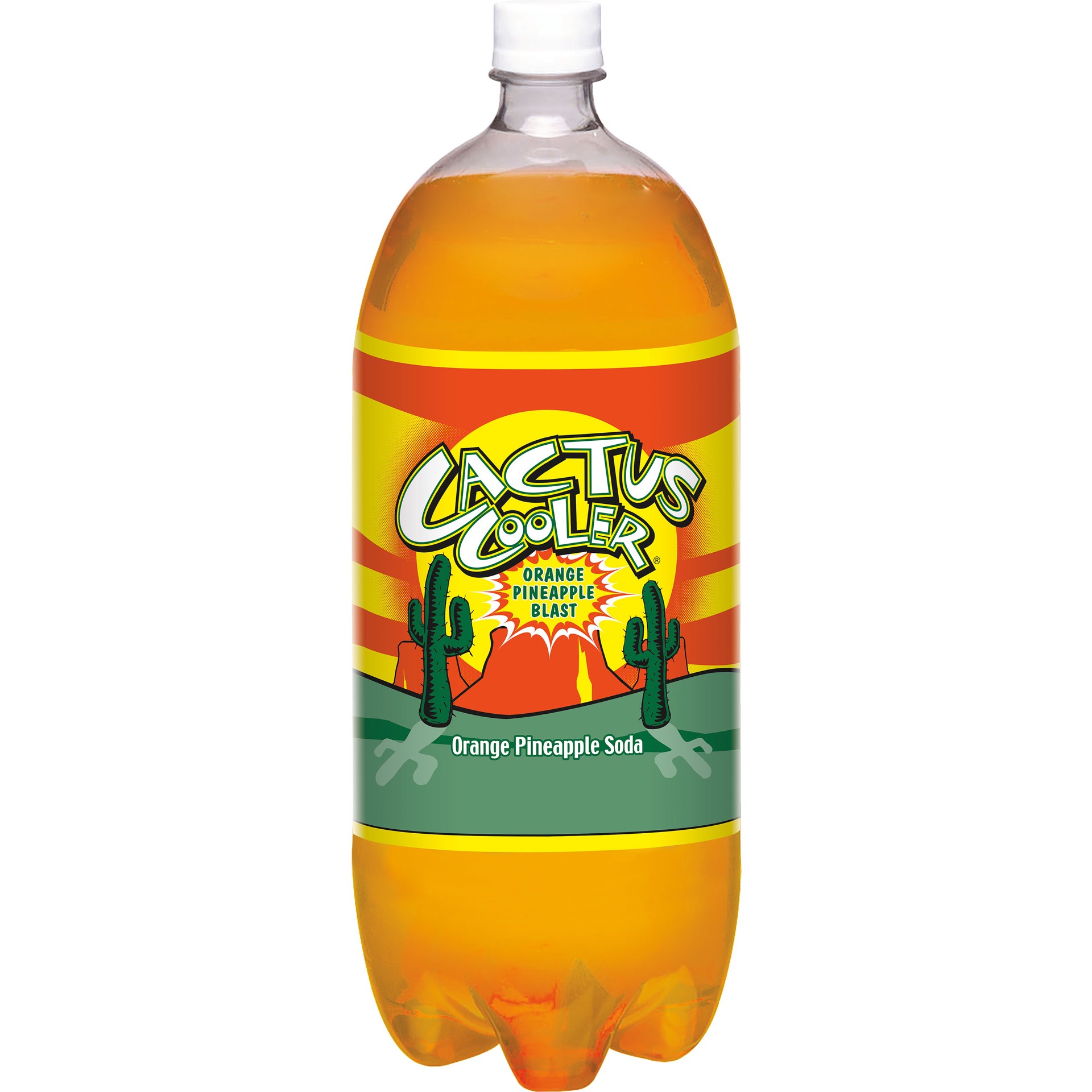 slide 3 of 3, Cactus Cooler Orange Pineapple Soda Soda 2 lt, 2 liter