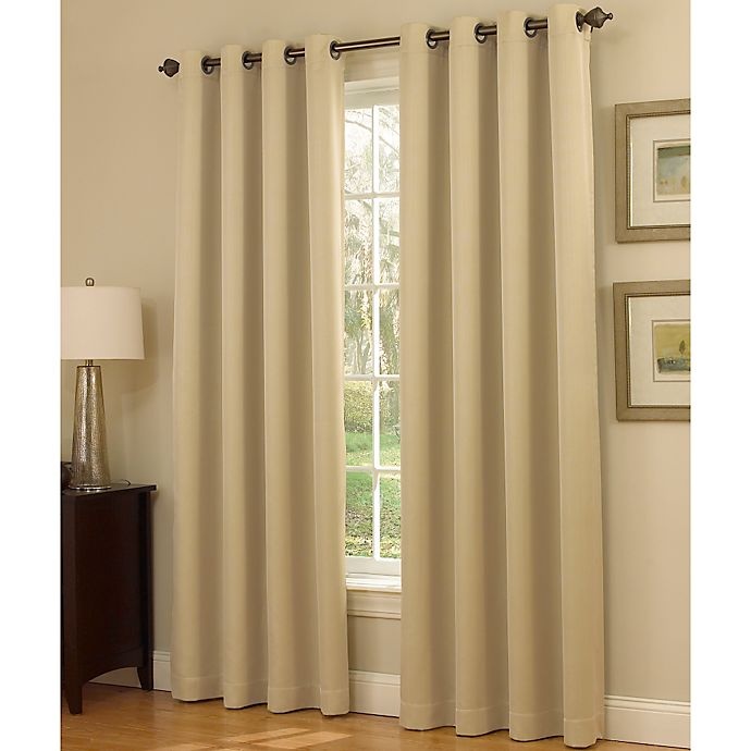 slide 1 of 1, Insola Dorian Thermalayer Grommet Top Window Curtain Panel - Ivory, 84 in