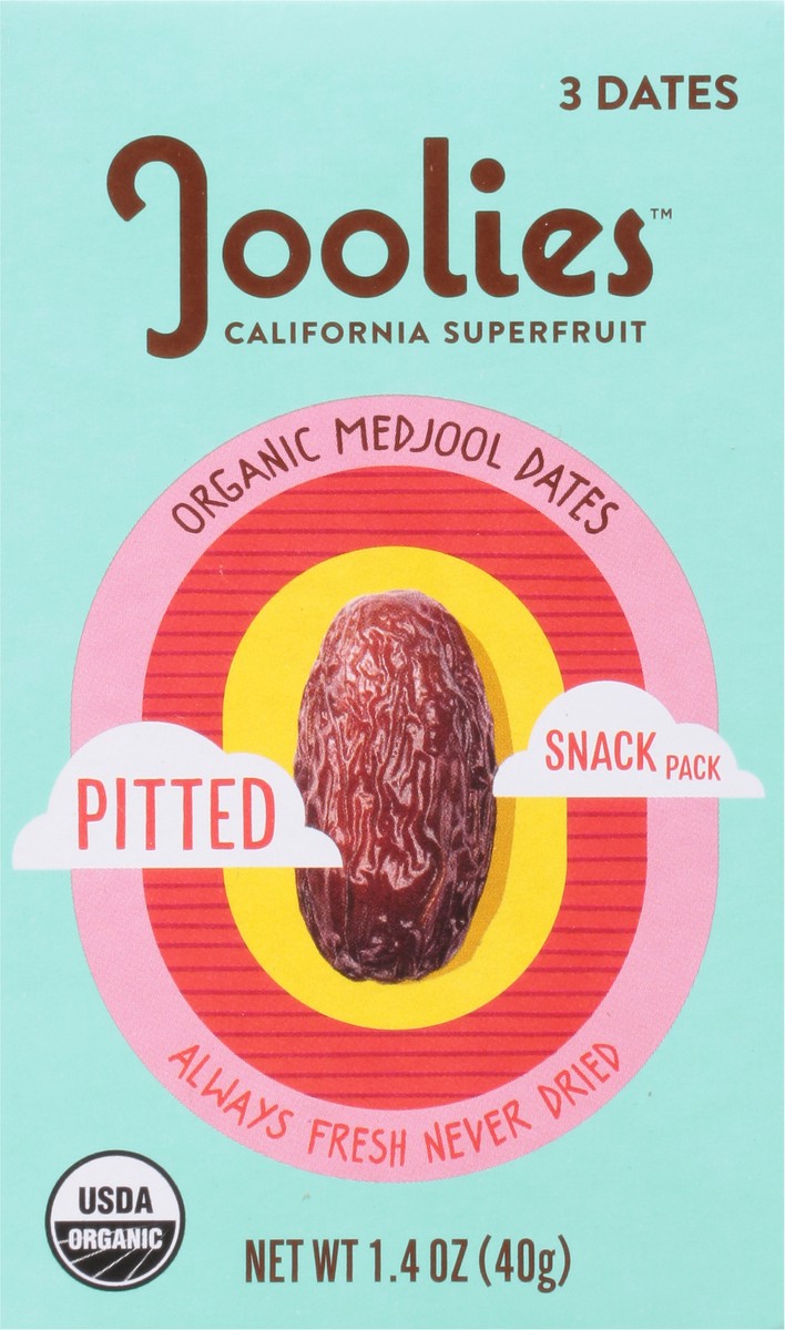 slide 6 of 9, Joolies Organic Pitted Dates Snack Pack 3 ea, 3 ct