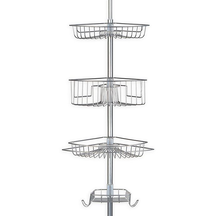 slide 1 of 7, Richards Homewares Lakeview 4-Tier Tension Pole - Chrome, 1 ct