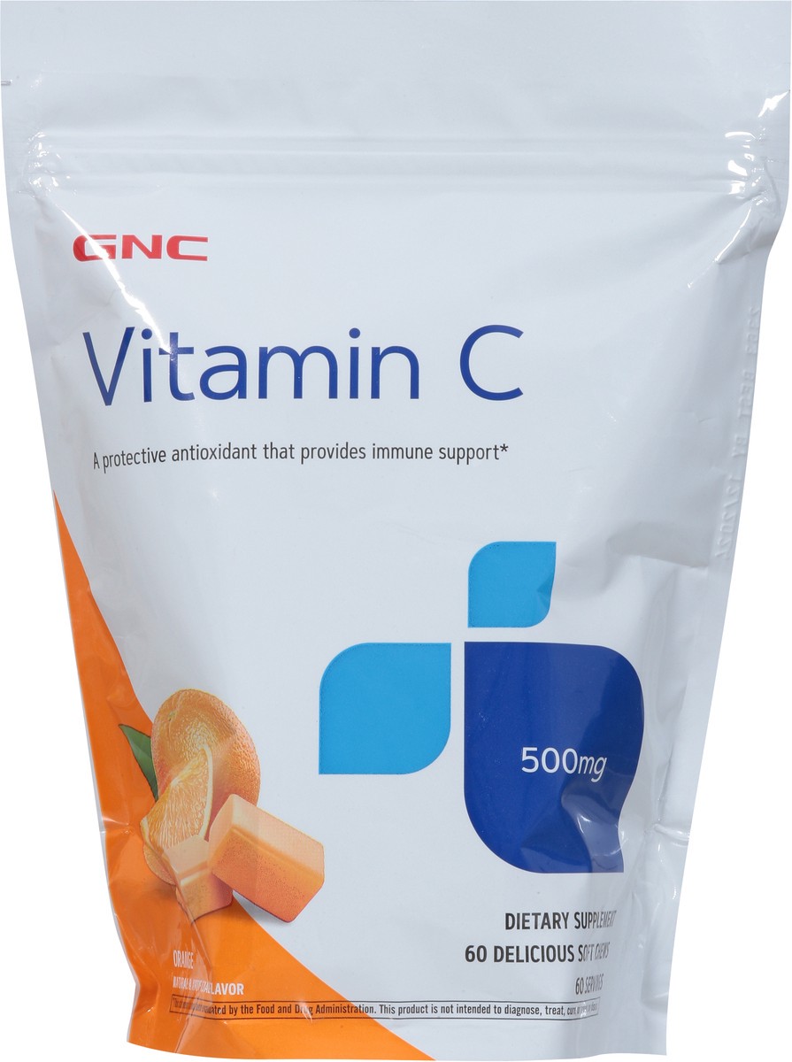 slide 8 of 10, GNC Vitamin C Soft Chews 500mg - Orange, 60 ct