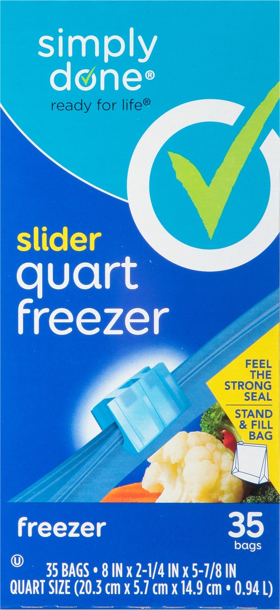 slide 3 of 16, Simply Done Slider Quart Freezer Bags, 35 ct