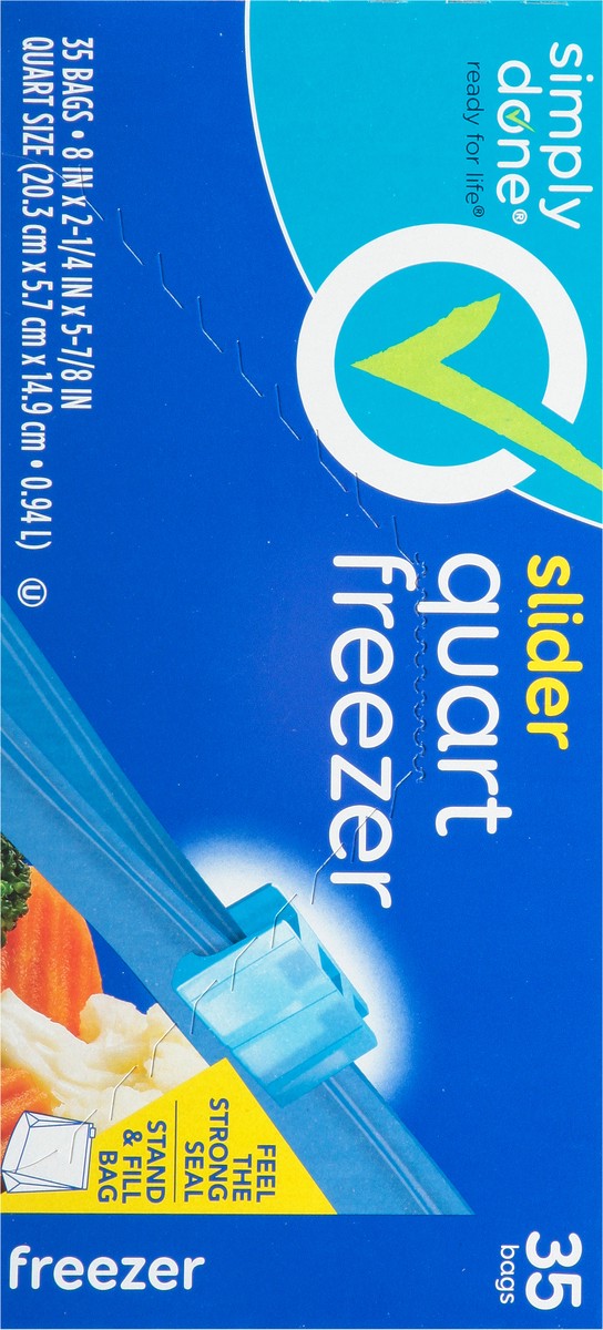 slide 8 of 16, Simply Done Slider Quart Freezer Bags, 35 ct