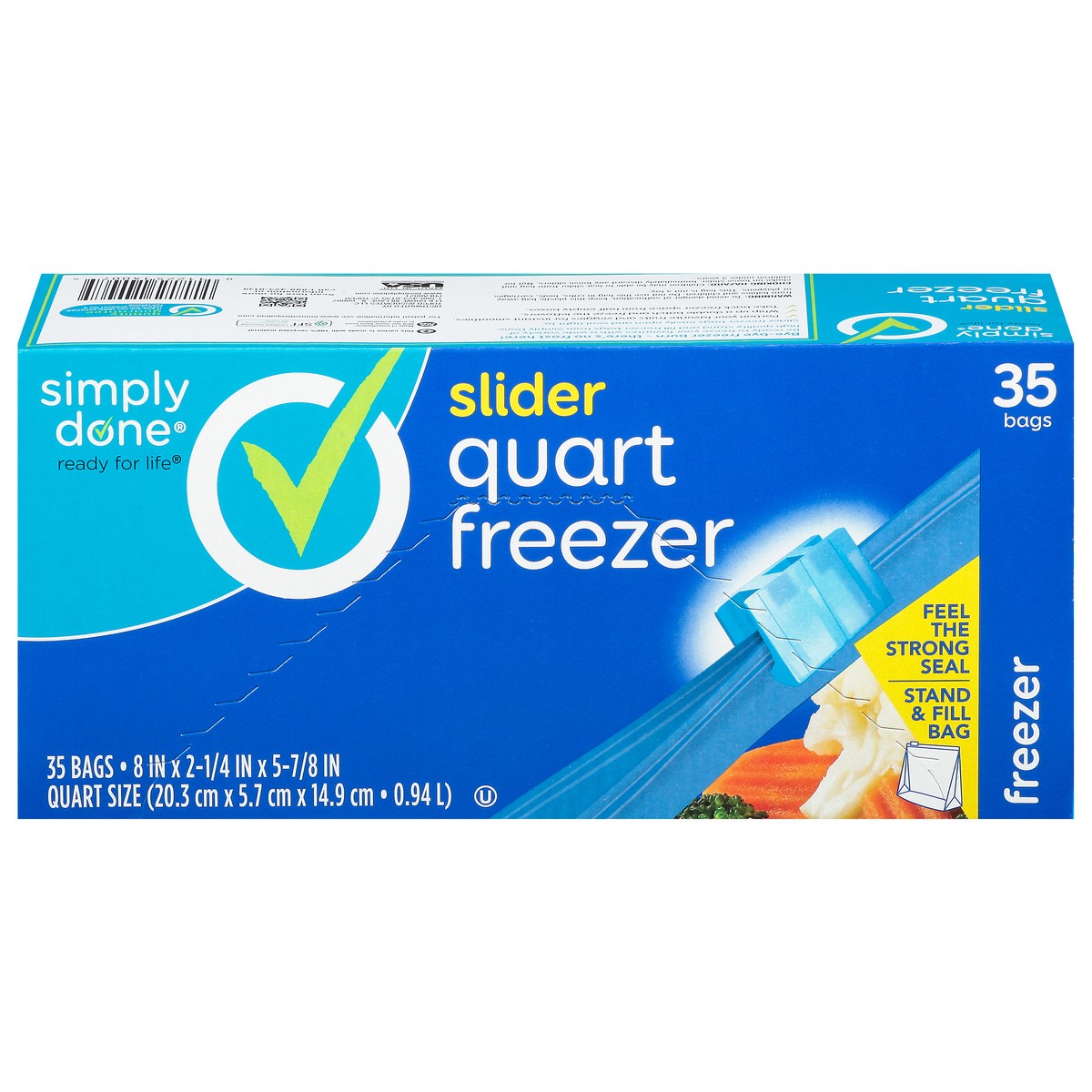 slide 14 of 16, Simply Done Slider Quart Freezer Bags, 35 ct