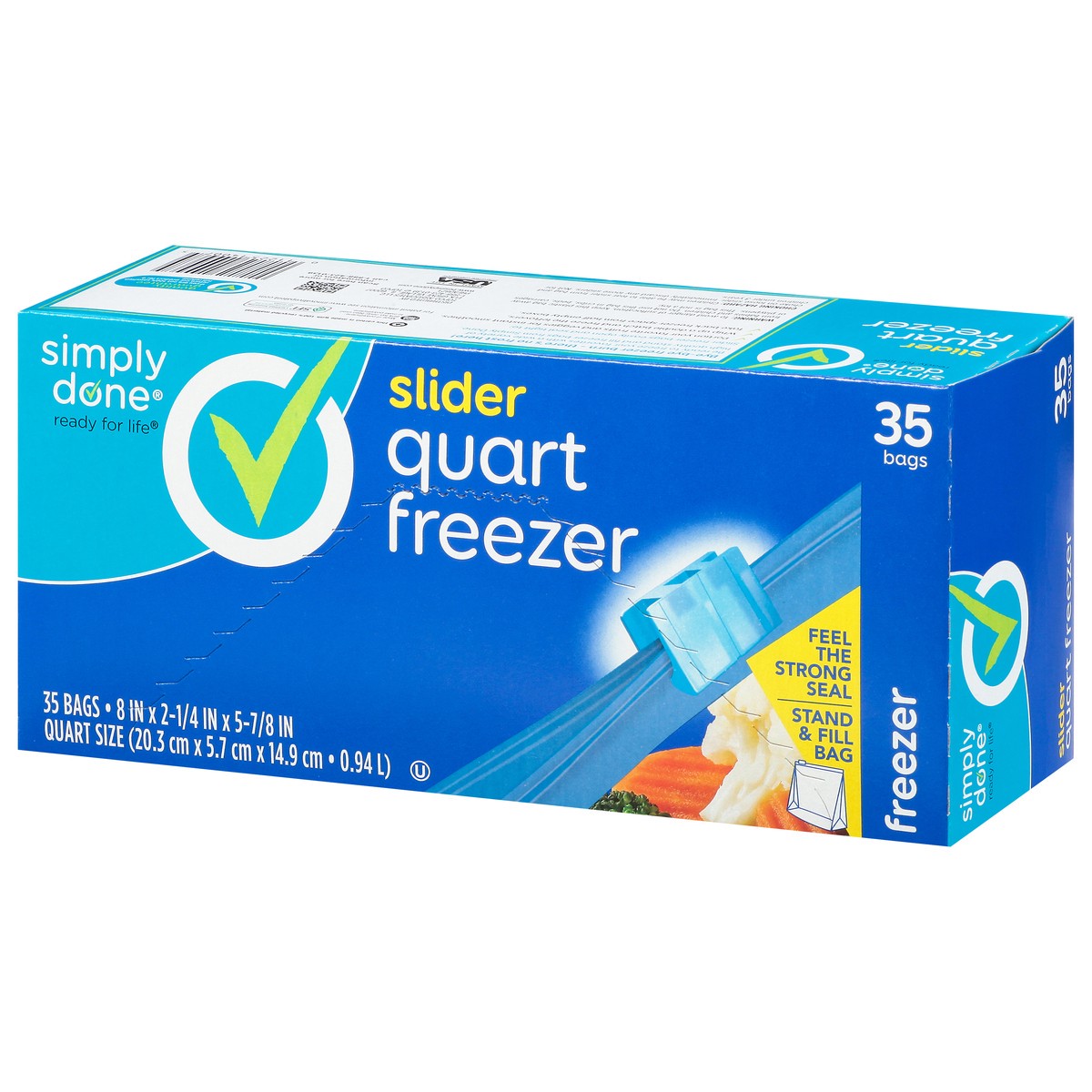 slide 9 of 16, Simply Done Slider Quart Freezer Bags, 35 ct