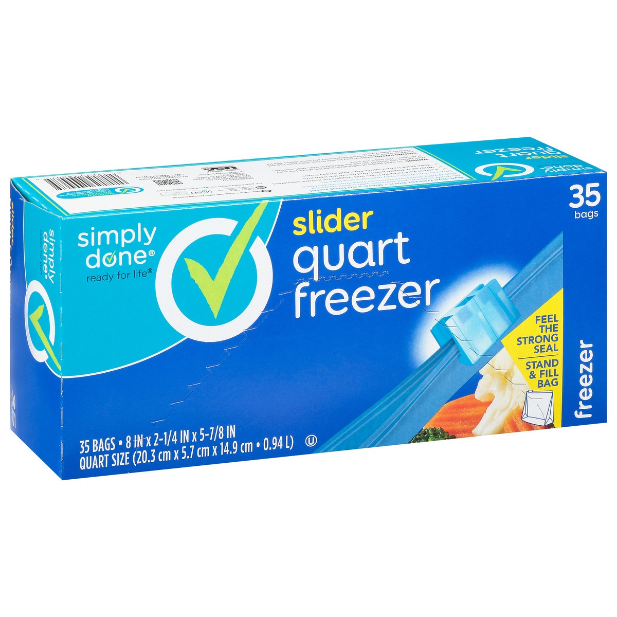 slide 15 of 16, Simply Done Slider Quart Freezer Bags, 35 ct