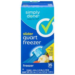 Simply Done Quart Slider Freezer Bags - 35 Each