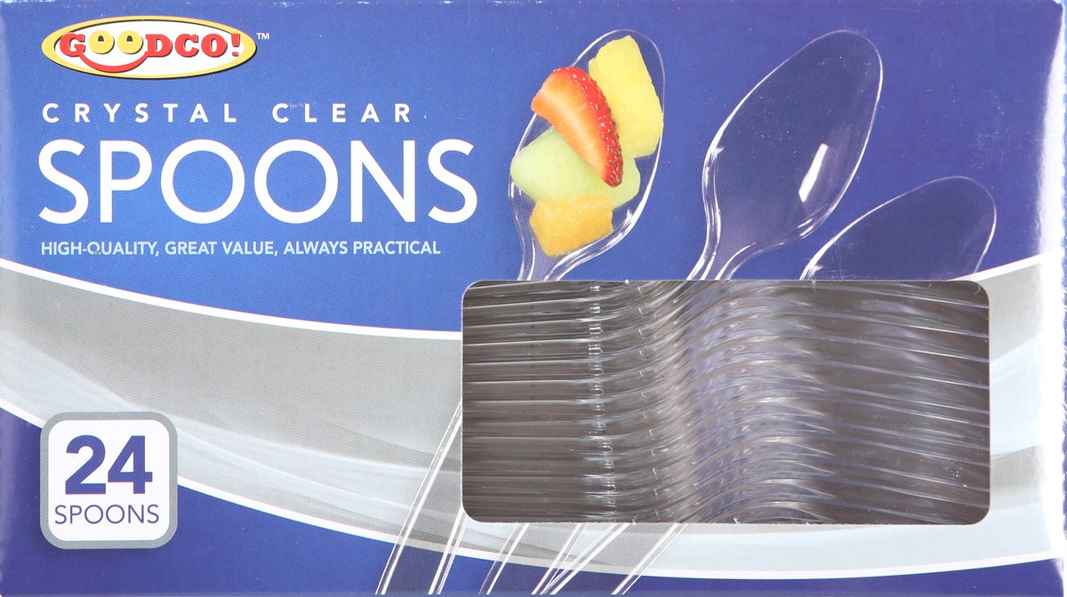 slide 11 of 13, GoodCo Crystal Clear Spoons 24 ea, 24 ct