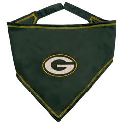 Pets First Tie-Around Dog Bandana, Large/X-Large, Green Bay Packers