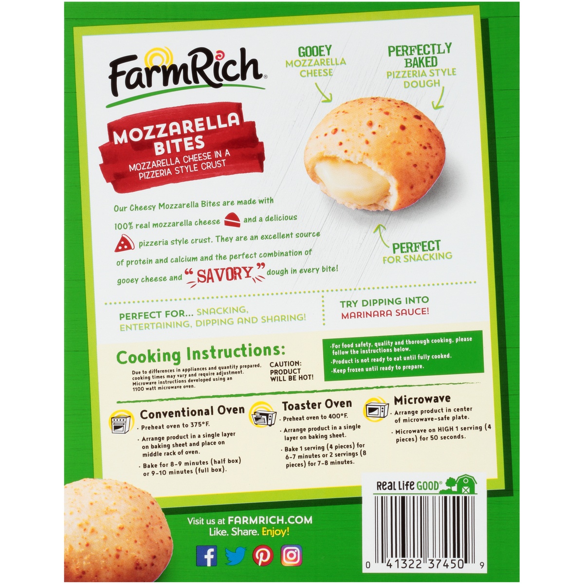 slide 10 of 11, Farm Rich Mozzarella Bites, 19.2 oz