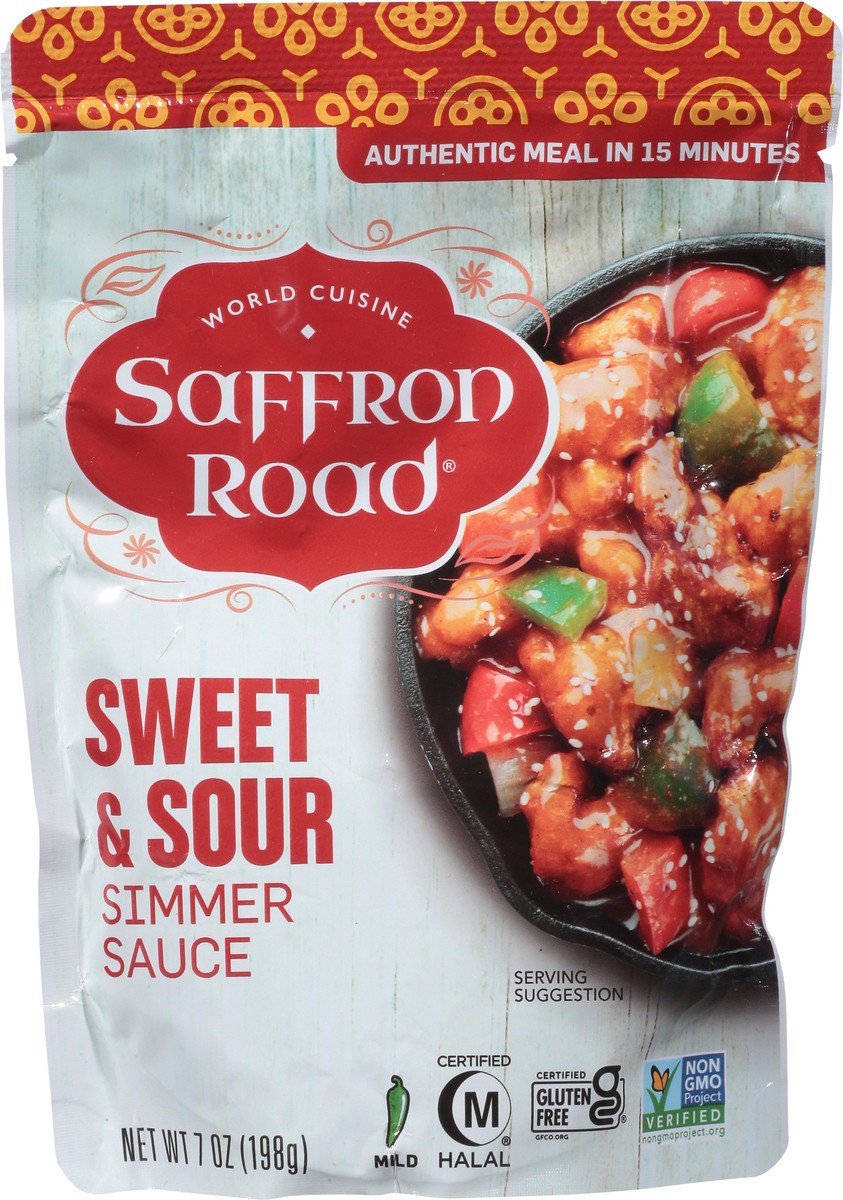 slide 2 of 9, Saffron Road Sweet & Sour Simmer Sauce, 7 oz