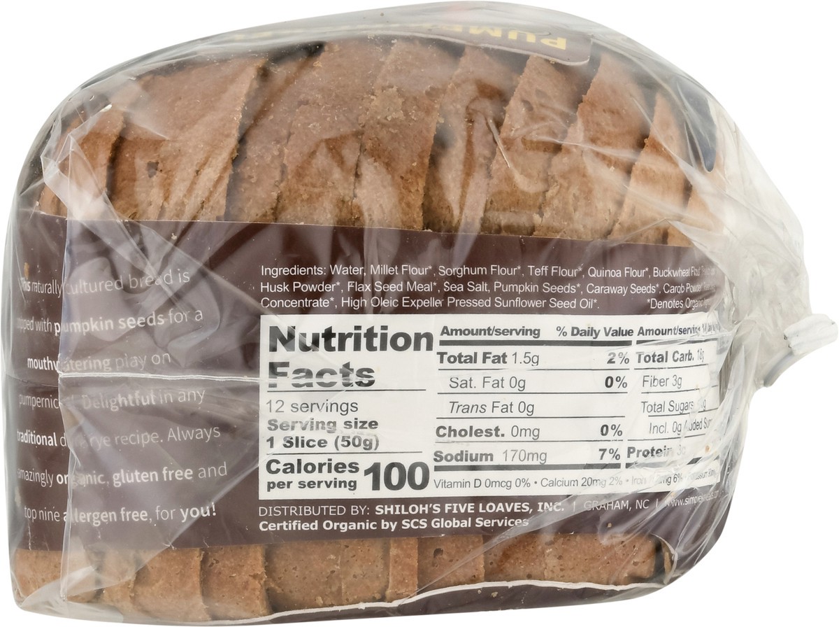 slide 3 of 15, Simple Kneads Gluten-Free Organic Pumpkinickel Bread 21 oz, 21 oz