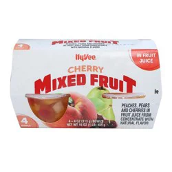 Hy-vee Cherry Mixed Fruit Peaches, Pears And Cherries In 100% Juice