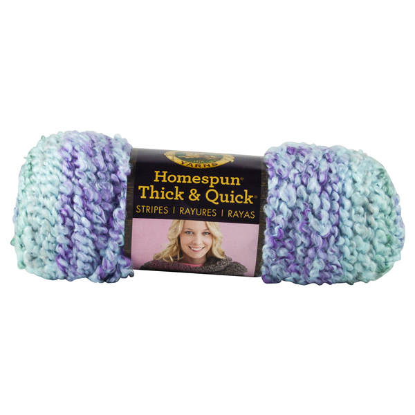 slide 1 of 4, Lion Brand Homespun Thick And Quick Yarn - Sea Glass Stripes, 64 yd