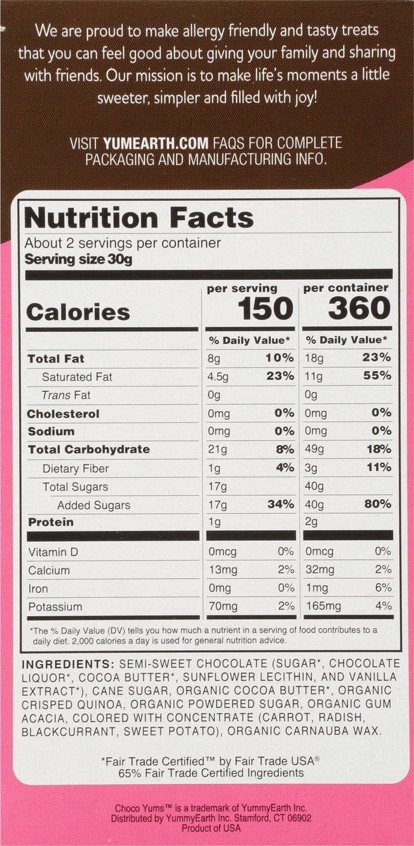 slide 5 of 9, YumEarth Choco Yums Crisped Quinoa Chocolate Candies 2.5 oz, 2.5 oz