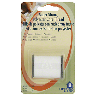 slide 1 of 1, Helping Hand Super Strong White Polyester Core Thread, 1 ct