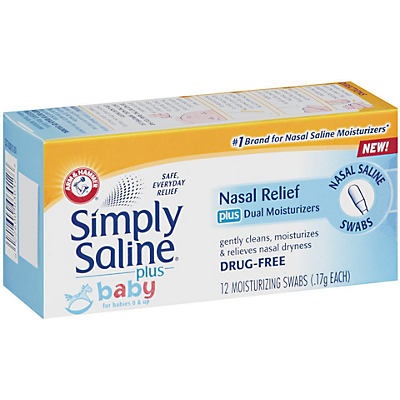 slide 1 of 1, Simply Saline Nasal Swabs 12 ea, 12 ct