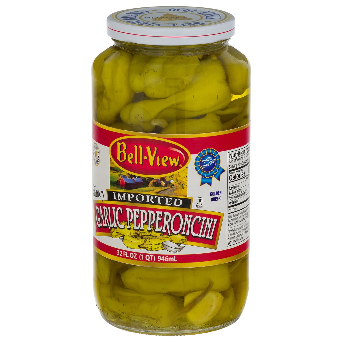 slide 3 of 9, Bell-View Golden Greek Garlic Pepperoncini 32 fl oz, 32 fl oz