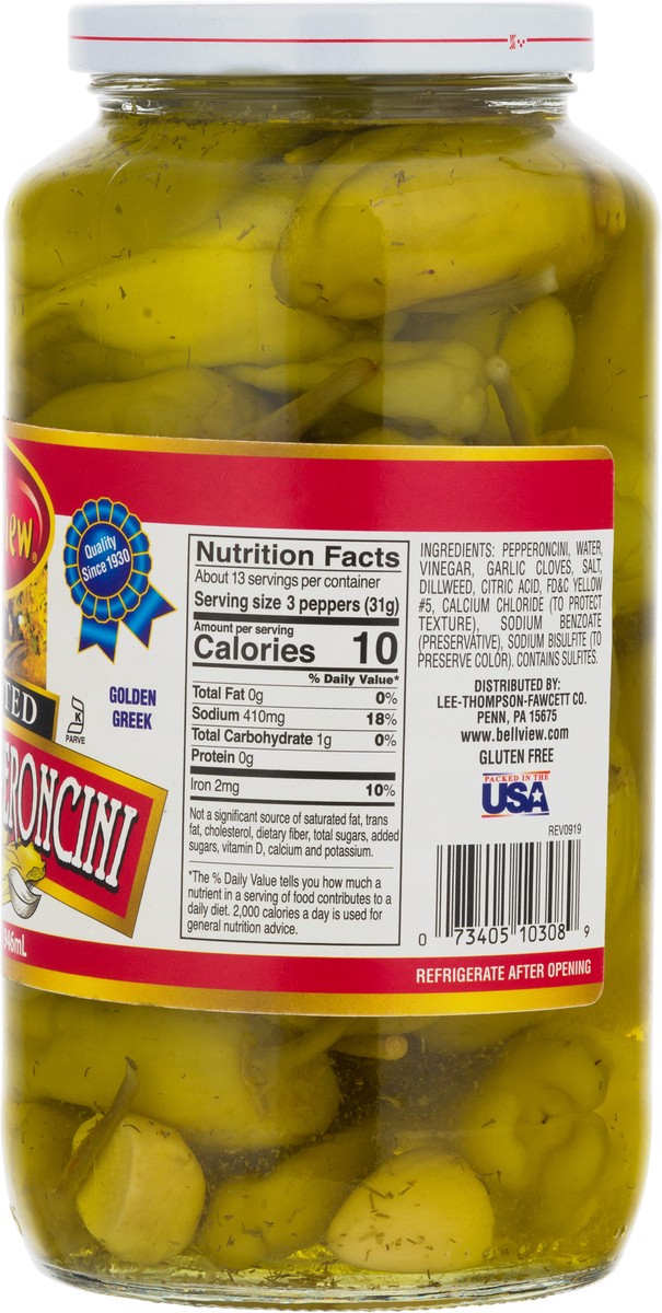 slide 5 of 9, Bell-View Golden Greek Garlic Pepperoncini 32 fl oz, 32 fl oz